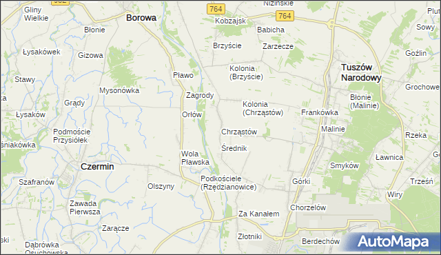 mapa Chrząstów gmina Mielec, Chrząstów gmina Mielec na mapie Targeo