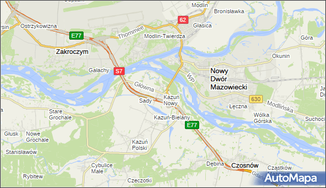 mapa Kazuń Nowy, Kazuń Nowy na mapie Targeo