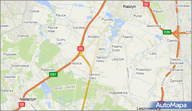 mapa Sękocin Nowy, Sękocin Nowy na mapie Targeo