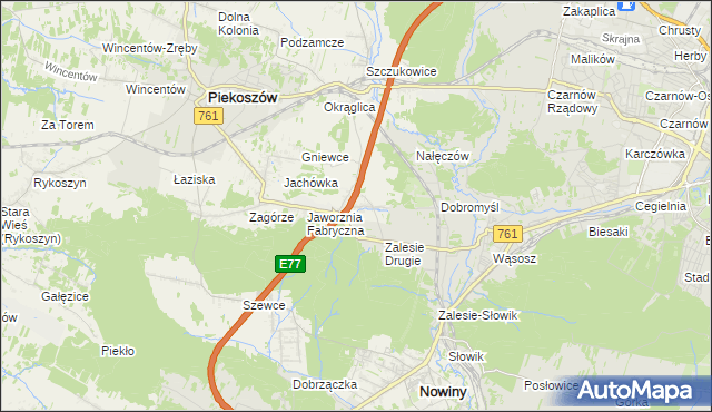 mapa Janów gmina Piekoszów, Janów gmina Piekoszów na mapie Targeo