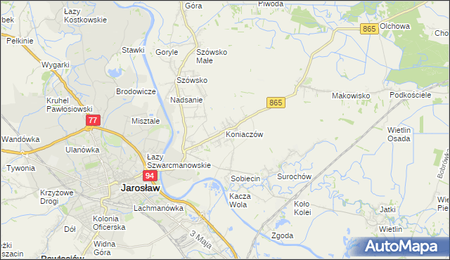 mapa Koniaczów, Koniaczów na mapie Targeo