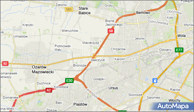 mapa Mory gmina Ożarów Mazowiecki, Mory gmina Ożarów Mazowiecki na mapie Targeo