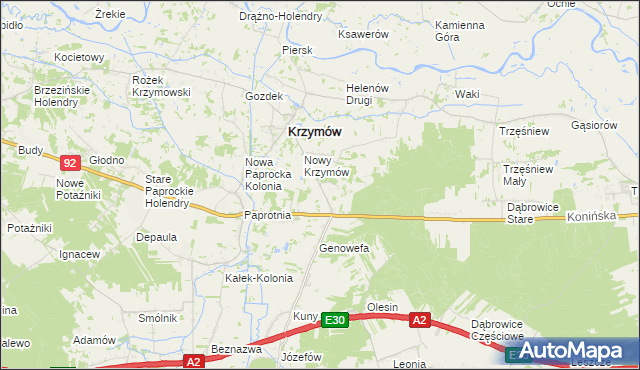 mapa Drążeń, Drążeń na mapie Targeo