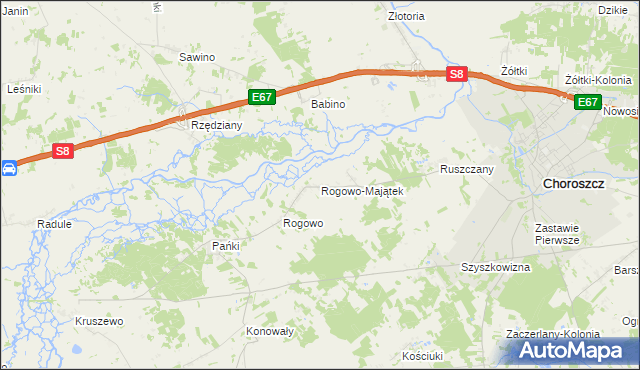 mapa Rogowo-Majątek, Rogowo-Majątek na mapie Targeo