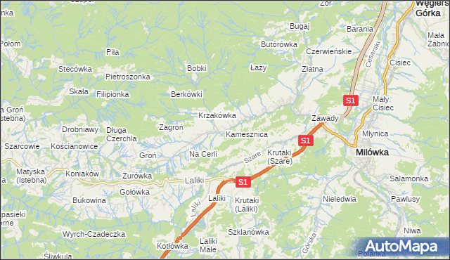 mapa Kamesznica, Kamesznica na mapie Targeo