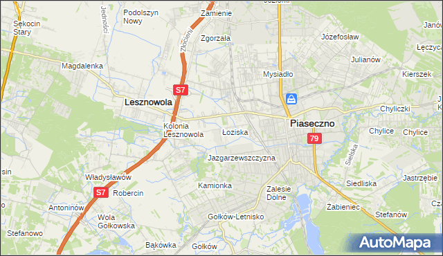 mapa Łoziska, Łoziska na mapie Targeo