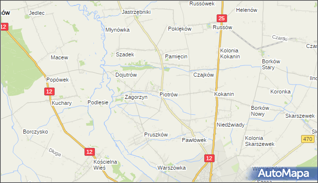 mapa Piotrów gmina Blizanów, Piotrów gmina Blizanów na mapie Targeo