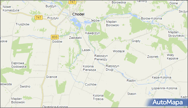 mapa Ratoszyn Pierwszy, Ratoszyn Pierwszy na mapie Targeo