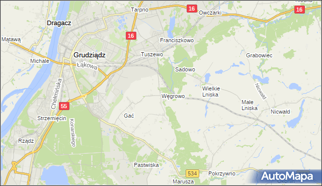 mapa Węgrowo, Węgrowo na mapie Targeo