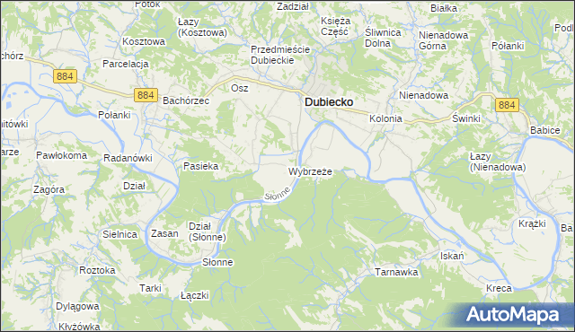 mapa Wybrzeże, Wybrzeże na mapie Targeo