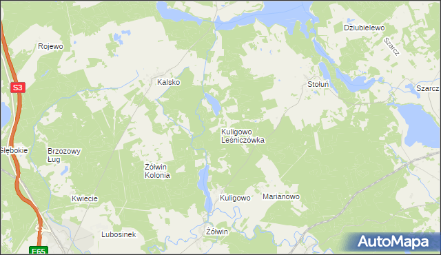 mapa Kuligowo Leśniczówka, Kuligowo Leśniczówka na mapie Targeo