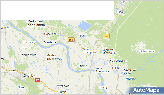 mapa Wola Rzeczycka, Wola Rzeczycka na mapie Targeo