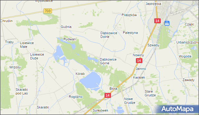 mapa Dąbkowice Górne, Dąbkowice Górne na mapie Targeo