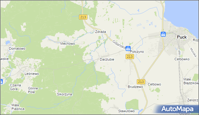 mapa Darzlubie, Darzlubie na mapie Targeo