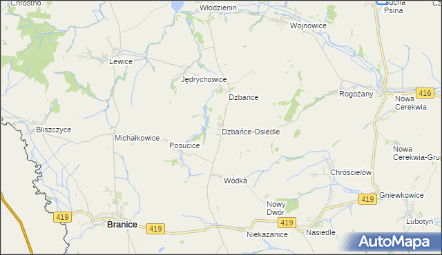 mapa Dzbańce-Osiedle, Dzbańce-Osiedle na mapie Targeo