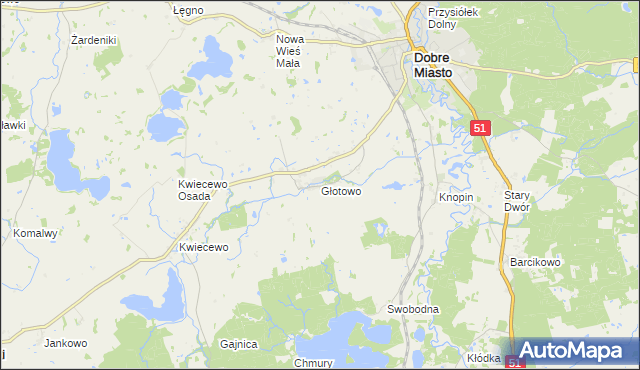 mapa Głotowo, Głotowo na mapie Targeo