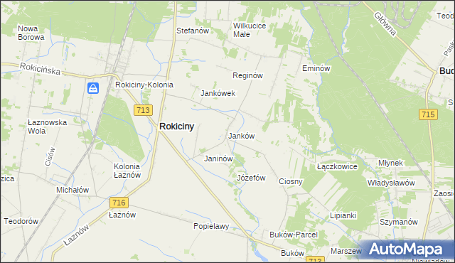 mapa Janków gmina Rokiciny, Janków gmina Rokiciny na mapie Targeo