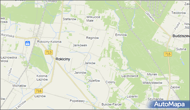 mapa Maksymilianów gmina Rokiciny, Maksymilianów gmina Rokiciny na mapie Targeo