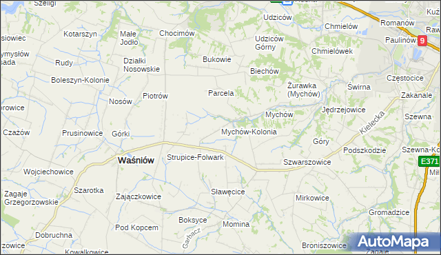 mapa Mychów-Kolonia, Mychów-Kolonia na mapie Targeo