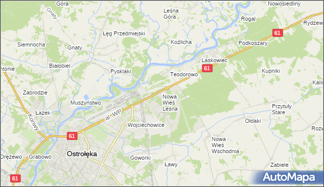 mapa Nowa Wieś Leśna, Nowa Wieś Leśna na mapie Targeo