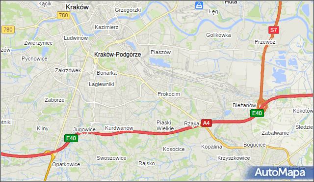 mapa Prokocim, Prokocim na mapie Targeo