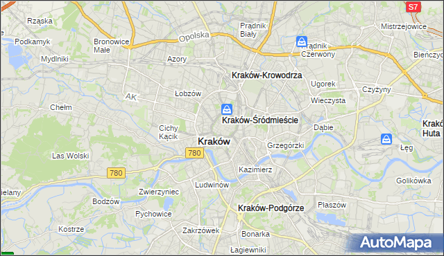 mapa Stare Miasto gmina Kraków, Stare Miasto gmina Kraków na mapie Targeo