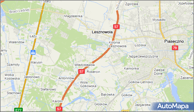 mapa Wilcza Góra gmina Lesznowola, Wilcza Góra gmina Lesznowola na mapie Targeo