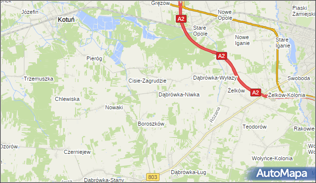 mapa Dąbrówka-Niwka, Dąbrówka-Niwka na mapie Targeo