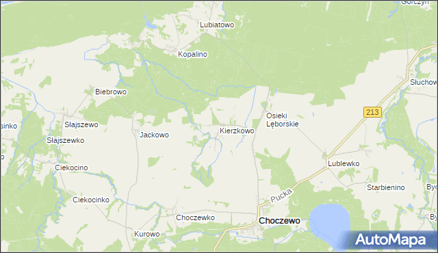mapa Kierzkowo gmina Choczewo, Kierzkowo gmina Choczewo na mapie Targeo