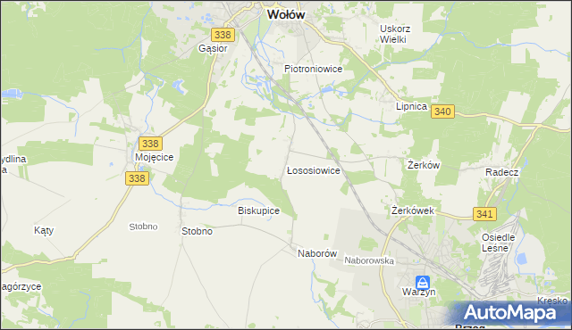 mapa Łososiowice, Łososiowice na mapie Targeo