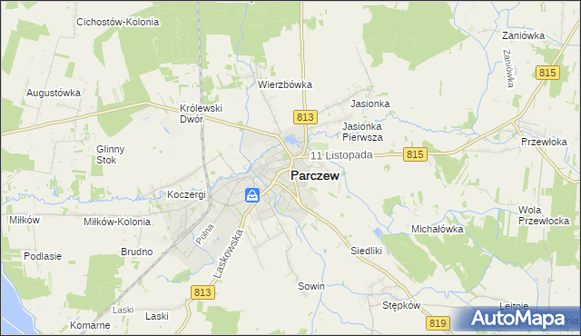 mapa Parczew, Parczew na mapie Targeo