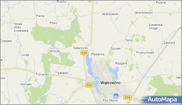 mapa Plebanka gmina Ryńsk, Plebanka gmina Ryńsk na mapie Targeo