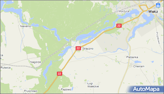 mapa Strączno, Strączno na mapie Targeo