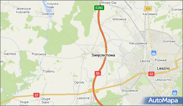 mapa Święciechowa, Święciechowa na mapie Targeo