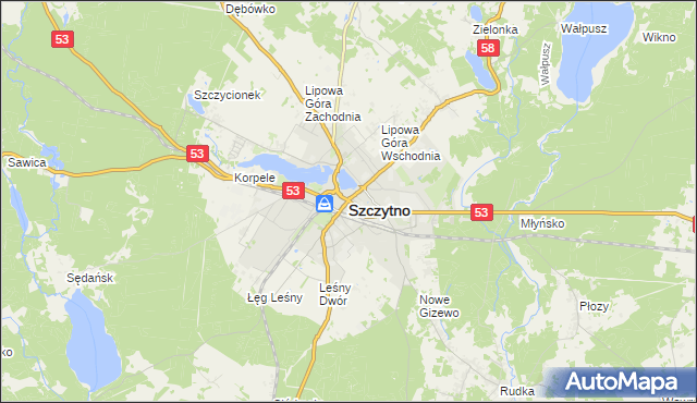 mapa Szczytno, Szczytno na mapie Targeo