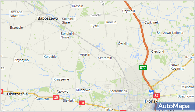 mapa Szeromin, Szeromin na mapie Targeo