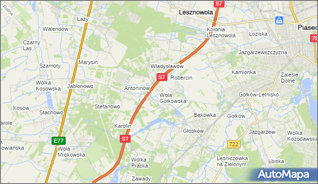 mapa Wola Gołkowska, Wola Gołkowska na mapie Targeo