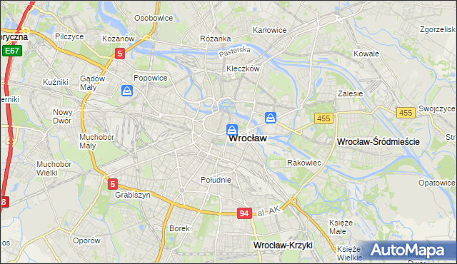 mapa Wrocławia, Wrocław na mapie Targeo