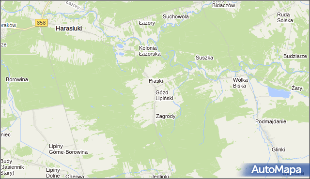 mapa Gózd Lipiński, Gózd Lipiński na mapie Targeo