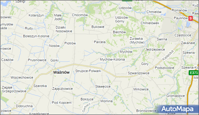 mapa Mychów-Kolonia, Mychów-Kolonia na mapie Targeo