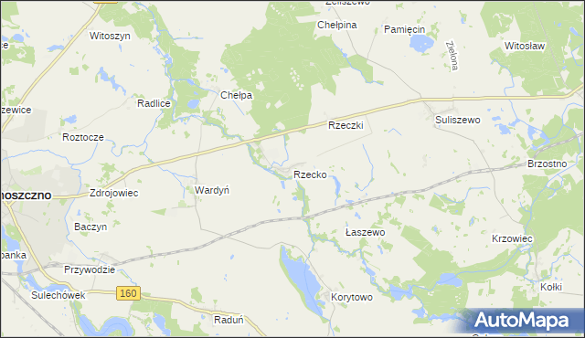 mapa Rzecko, Rzecko na mapie Targeo