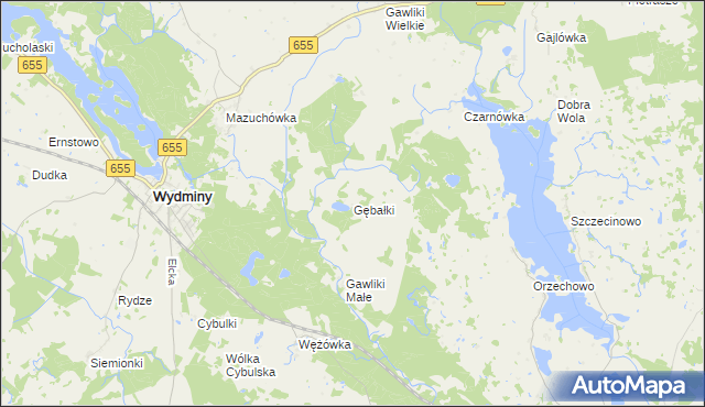 mapa Gębałki, Gębałki na mapie Targeo