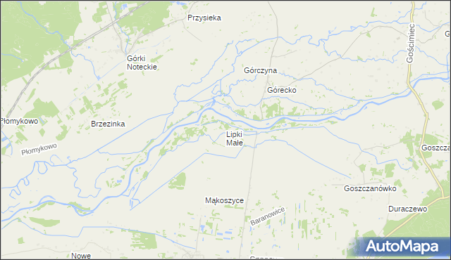 mapa Lipki Małe, Lipki Małe na mapie Targeo