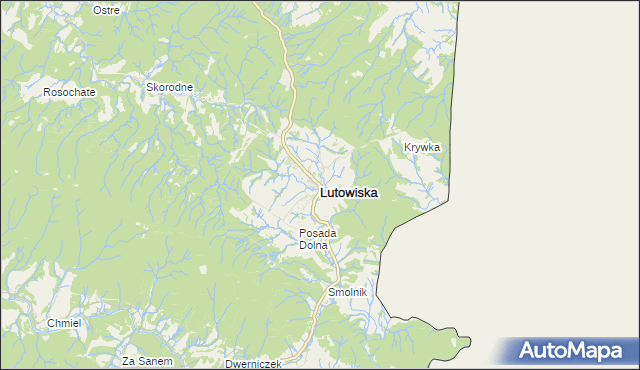 mapa Lutowiska, Lutowiska na mapie Targeo