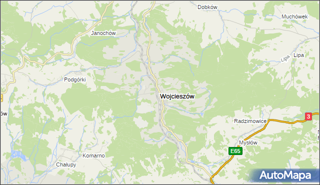 mapa Wojcieszów, Wojcieszów na mapie Targeo