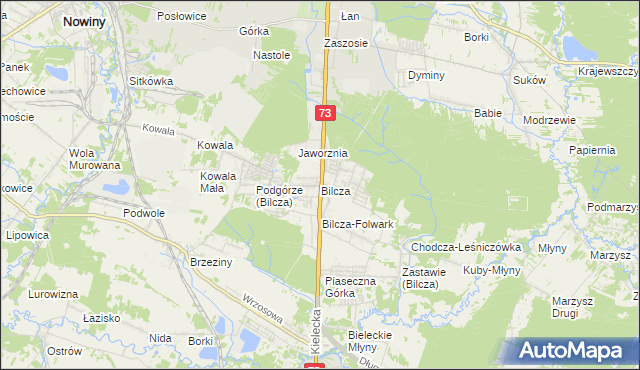 mapa Bilcza gmina Morawica, Bilcza gmina Morawica na mapie Targeo