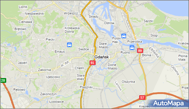 mapa Gdańska, Gdańsk na mapie Targeo