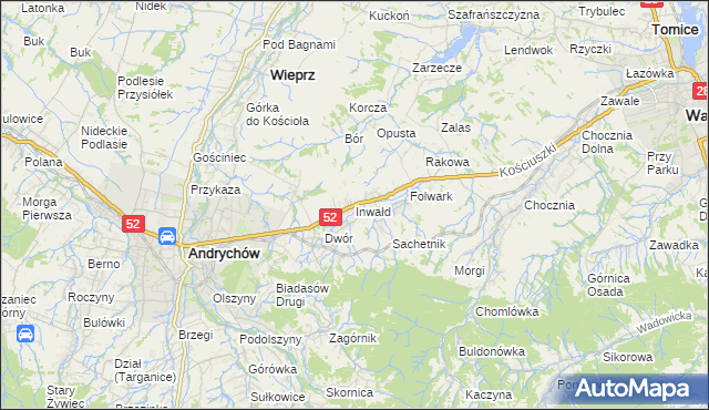 mapa Inwałd, Inwałd na mapie Targeo