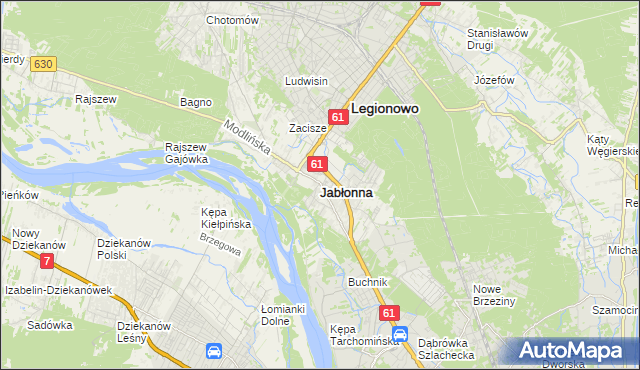 mapa Jabłonna powiat legionowski, Jabłonna powiat legionowski na mapie Targeo