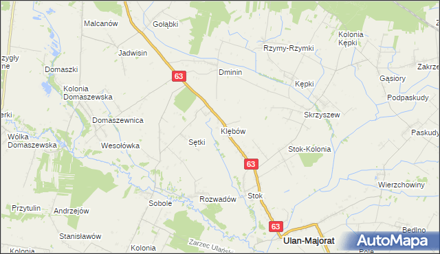 mapa Klębów, Klębów na mapie Targeo